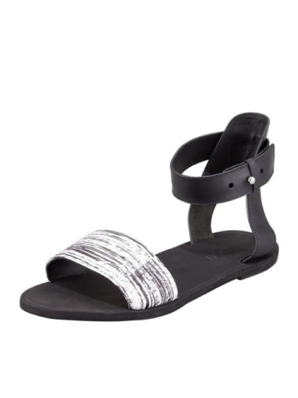 Vince Sawyer Striped ankle wrap leather sandals 9